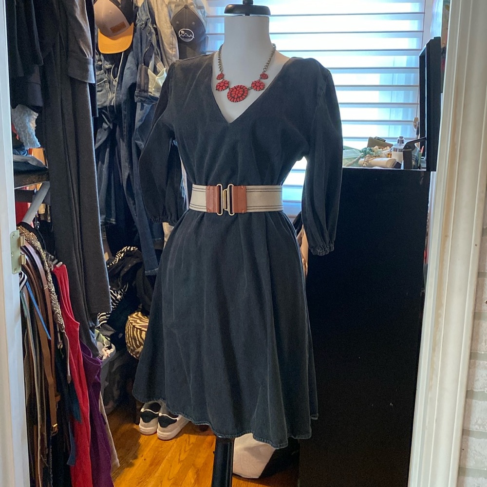Black denim dress